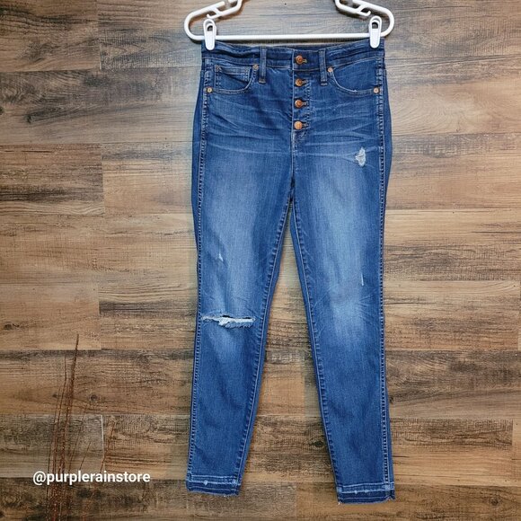 Madewell Jeans Size 29 Skinny 10" High Rise Tummy Control Rosecliff Wash  H6319 - Picture 1 of 13